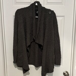 Bobeau Textured Open-Front Cardigan
